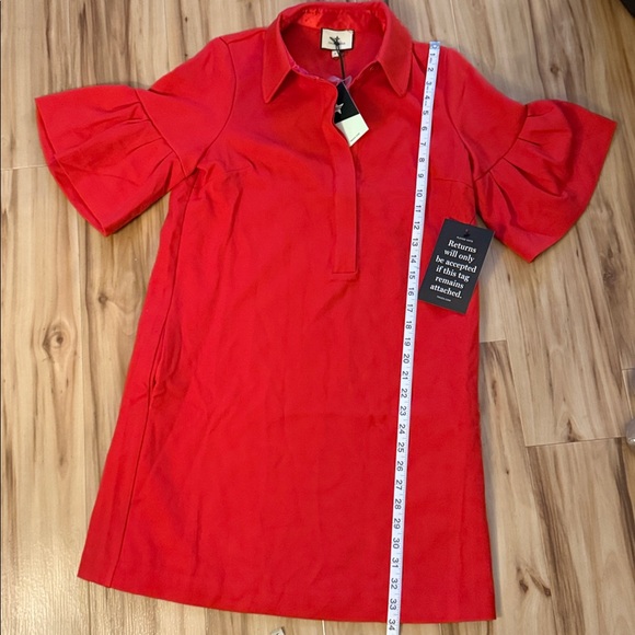 NWT Tuckernuck Red Crepe Massey Dress - Picture 3 of 6